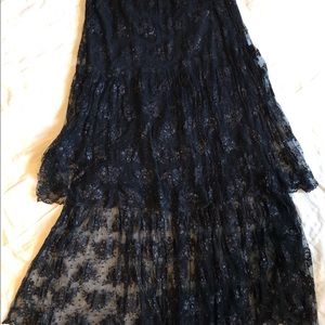 Francesca Rose Black lace tiered skirt